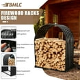 thumbnail image 3 of Remise de Rangement pour Bois de Chauffage Noire Robuste – Porte-Bûches en Métal avec Toit Rond de 32 Pouces – Étagère Extérieure en Bois pour Patio, Terrasse et Foyer – Support en Bois Étanche pour Bois de Chauffage (Toit de 2,7 Pi de Diamètre), 3 of 6