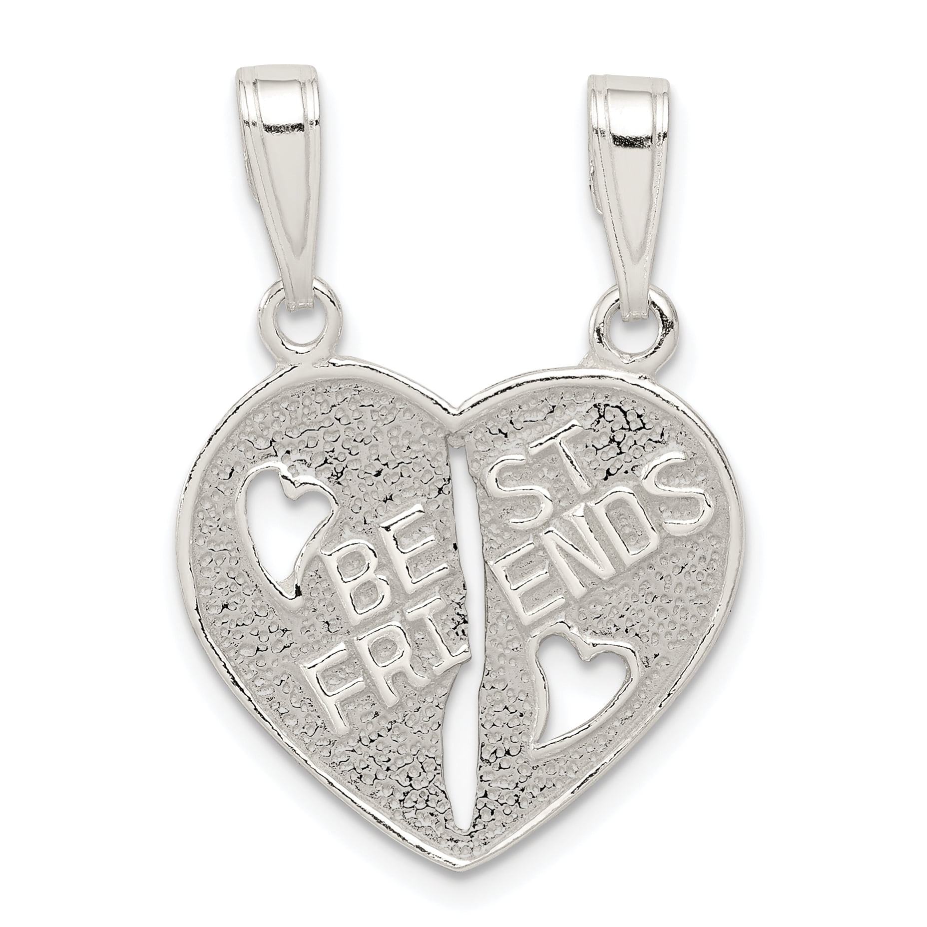 Sterling Silver Best Friends 2-Piece Break Apart Heart Charm New Pendant