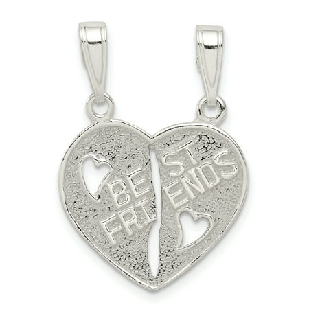925 Sterling Silver Best Friends Bestfriend Friendship Break Apart Heart Necklace Pendant Charm Gifts For Women For