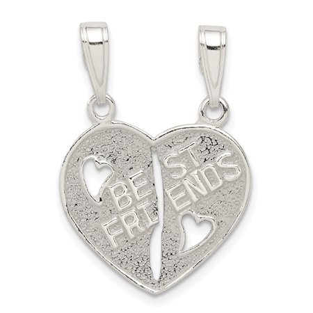 925 Sterling Silver Best Friends Bestfriend Friendship Break Apart Heart Necklace Pendant Charm Gifts For Women For (Best Gifts For Older Women)