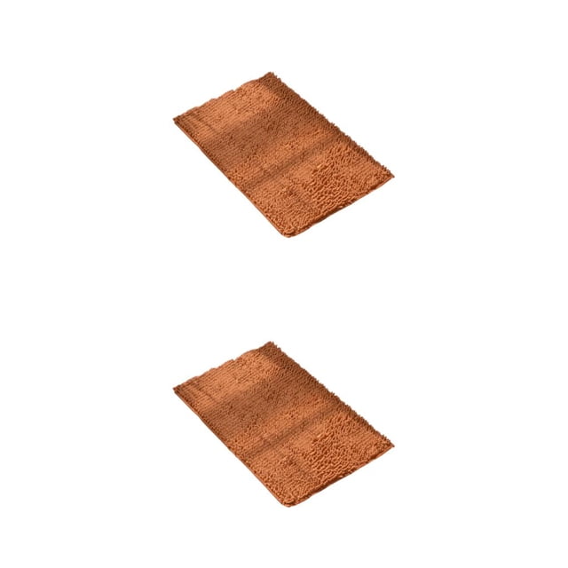 Ounissouiy Alfombra de chenilla de poliéster - Absorción rápida y fuerte Sin desprendimiento Absorbente de textura champán 40 cm * 60 cm 2Conjunto