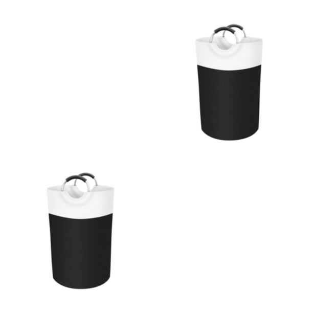 Bewildely Cesto de ropa sucia bolsa de ropa sucia 90L cesto de almacenamiento ligero ahorro de espacio dormitorio hogar dormitorio organizador de Negro puro mango de aluminio/90l 2piezas