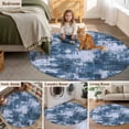 thumbnail image 5 of Navy Blue Ombre Round Area Rug 5Ft Washable Circle Rugs for Living Room Bedroom, Gradient Abstract Art Vintage Non-Slip Carpet Floor Mats Indoor Outdoor Carpet Runner Aesthetic Home Decor, 5 of 8