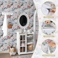 thumbnail image 3 of Abyssaly Floral Wallpaper Peel and Stick 17.3" × 118" Vintage Floral Watercolor Self Adhesive Textured Wall Paper Contact Paper Home Decor Wall Covering Old Furniture Renovation, 3 of 9