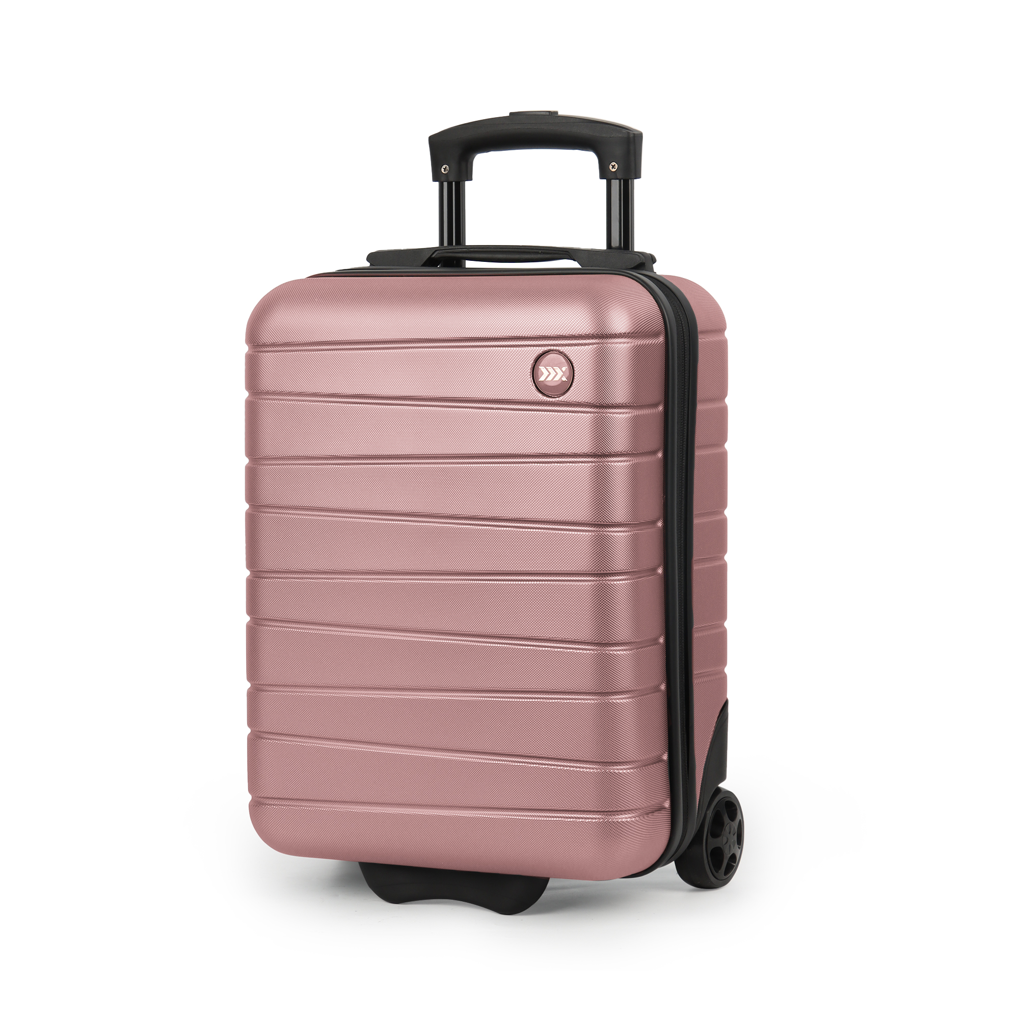 New York Xpress 16" Underseat Carry-on Luggage, Lightweight Hardside 2-Wheel Small Suitcase, Rose Gold - 2538