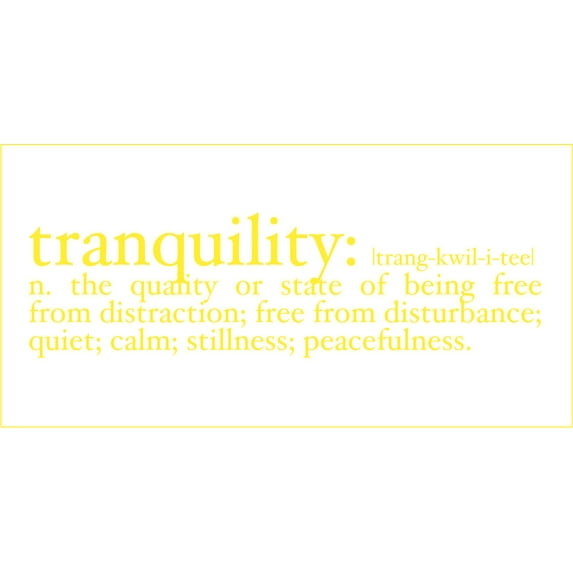 Tranquility Definition Vinyl Decal - Small - Yellow
