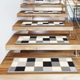 thumbnail image 4 of Ottomanson Non-Slip Rubberback Checkered 8.5" x 26" Indoor Stair Treads, 7 Pack, Gray, 4 of 11