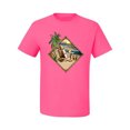 thumbnail image 2 of Wild Bobby, Paradise Found Beach Chilling Pop Culture Men's Graphic T-Shirt, Neon Pink, Large, 2 of 3