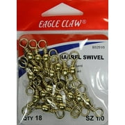Eagle Claw Fishing Tackle Barrel Swivel, Brass, Size 1/0, 12 Pack