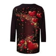 thumbnail image 5 of LSLJS T Shirts for Women Plus Size Crewneck 3/4 Sleeve Tops Cute Cozy Valentine's Day Heart Print Tee Blouses, Gifts for Women, S-5XL, 5 of 6