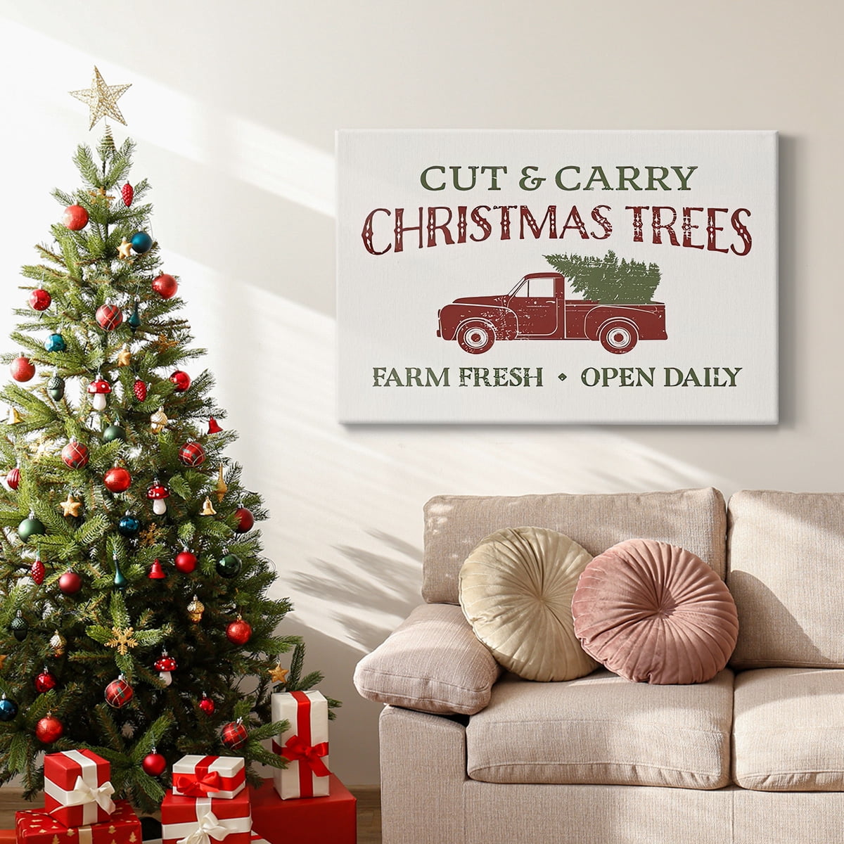 Christmas Farm Sign II- Gallery Wrapped Canvas
