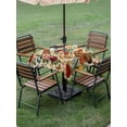 thumbnail image 4 of Outdoor Tablecloth with Umbrella Hole for Patio/Picnic/Party/Camping, Rooster Floral Waterproof Table Cloth Square Cover Washable, Farmhouse Spring Flowers Butterflies (60"x 60"), 4 of 8