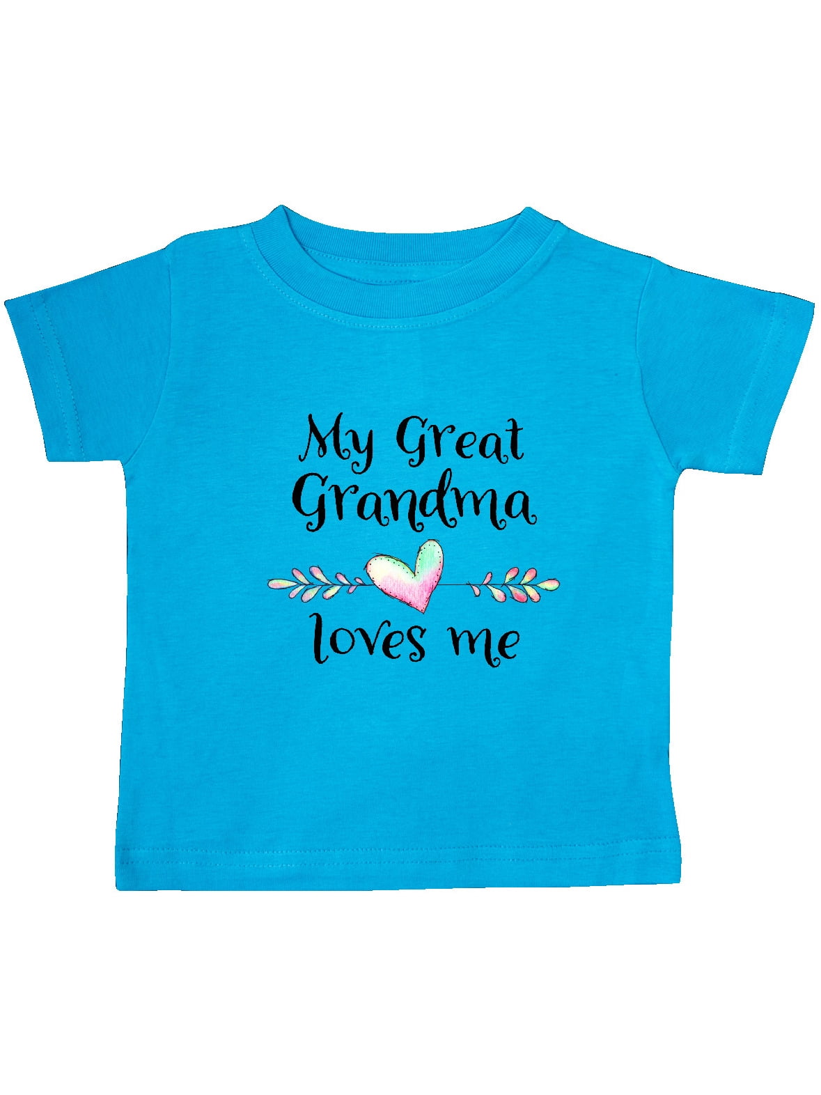 Inktastic My Great Grandma Loves Me Heart Great Grandchild Infant TShirt Unisex Turquoise 12