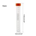 thumbnail image 2 of Uxcell 15ml Plastic Round Bottom Centrifuge Tubes with Orange Cap 10 Pack, 2 of 5