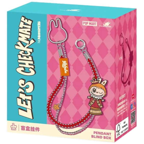 Pop Mart Labubu The Monsters Let's Checkmate Bishop Pendant Keychain Charm New