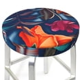 thumbnail image 3 of Kll Tropical Flower Round Bar Chair Cushion Cover 13 Inch,Bar Stool Protector With Elastic, Soft Washable, 3 of 7