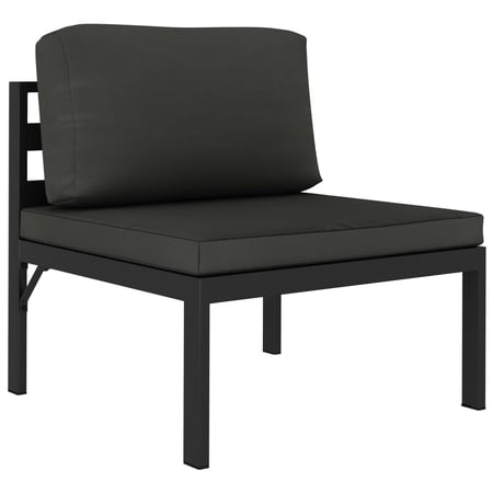 Stylish Anthracite Aluminum Sectional Sofa with Comfortable Cushions for Outdoor Patio Gatherings