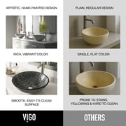 VIGO Giovanni Titanium Gray Glass 17 in. L x 17 in. W x 6 in. H Round Vessel Bathroom Sink