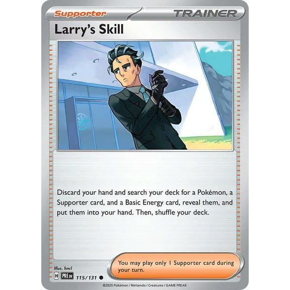 Pokemon Prismatic Evolutions Common Larry's Skill #115