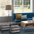 thumbnail image 2 of SIMPLIHOME Clay Square Pouf, Footstool, Upholstered in Patterned Grey Melange Hand Woven Cotton, for the Living Room, Bedroom and Kids Room, Transitional, Boho, 2 of 2
