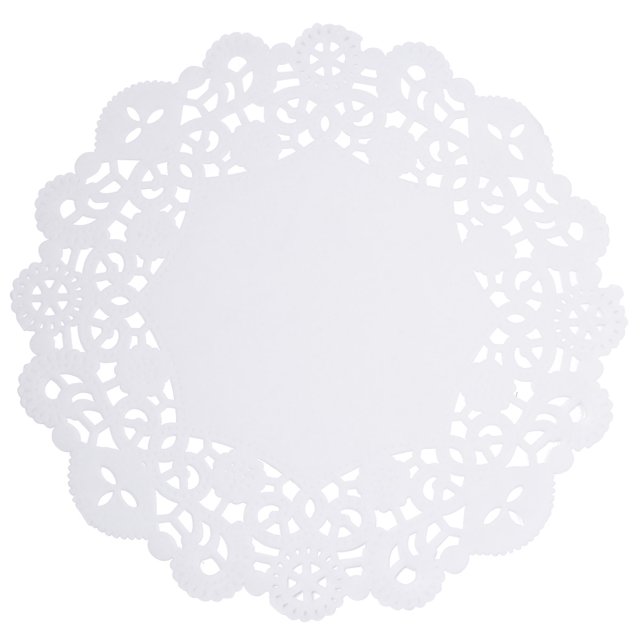 100pcs Disposable Oil-absorbing White Lace Paper Doilies Cake Box Liner Packaging Paper Pad 7.5"