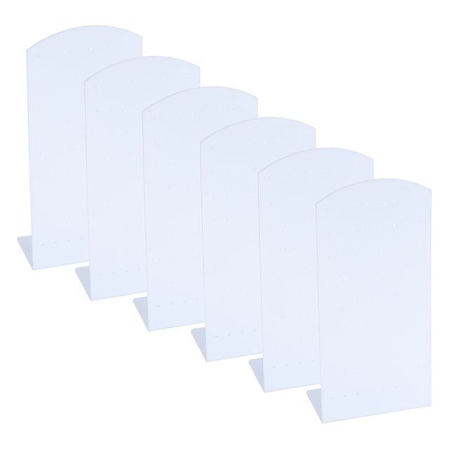 6pcs Earring Display Stand, Acrylic Earring Holder Earring Stands 72 Holes Storage Organizer L Rack, White