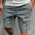 thumbnail image 3 of Men's Beach Graphic Shorts Elastic Waist Big and Tall Knee Length Multi-Pockets Bermuda Shorts Breathable Fabric Ideal for Outdoor Adventures (Light Gray, S), 3 of 7