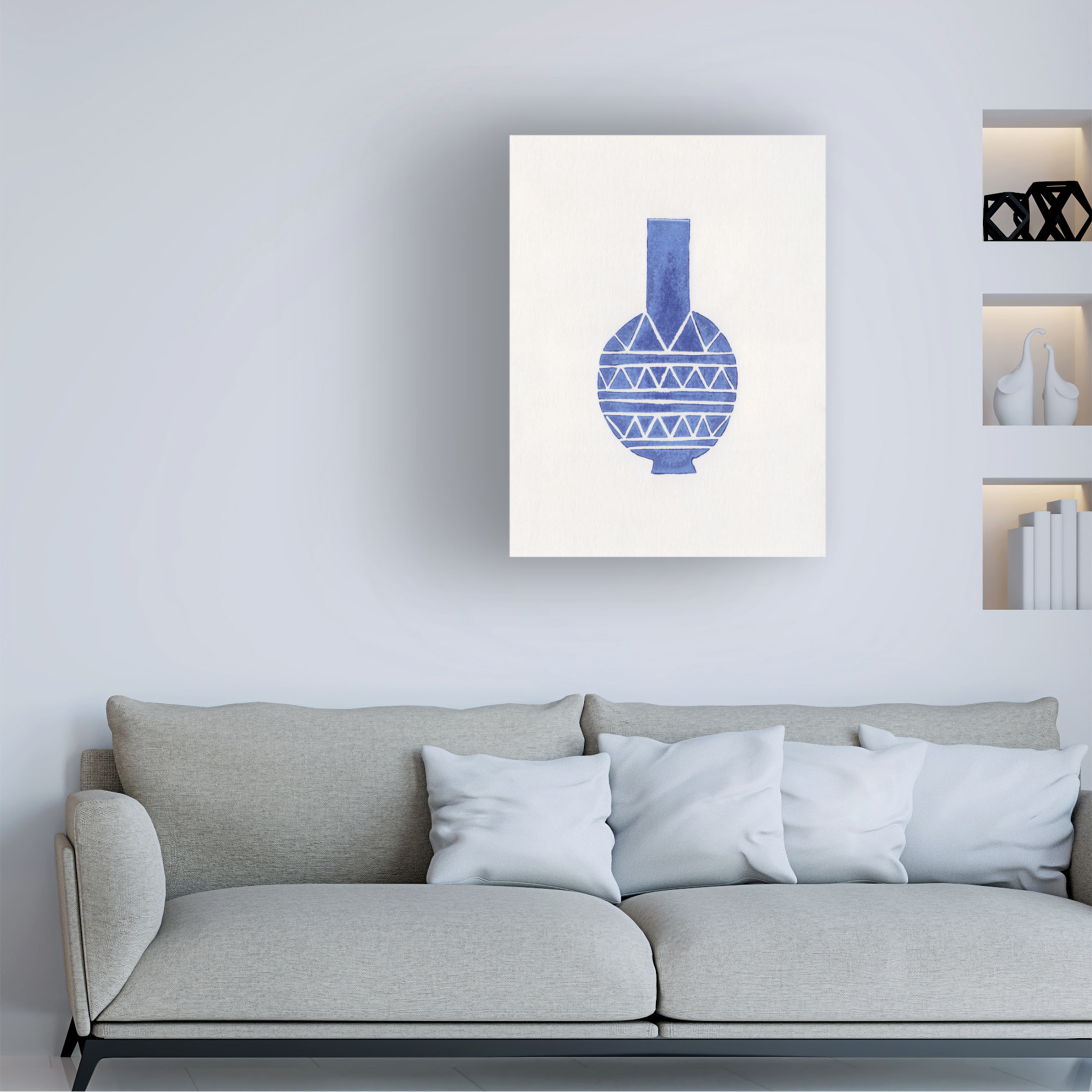 Trademark Fine Art Alisa Galitsyna Linocut Vase 8 Canvas Wall Art