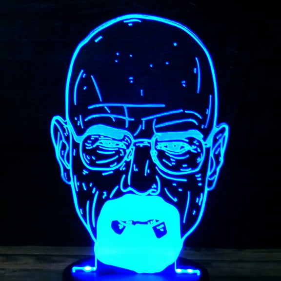 Walter White 3D Acrylic for LED Lamp Base (Acrylic Only. Base Not Included)