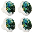 thumbnail image 2 of 4 Pcs Round White Knobs for Kitchen Cabinet Cupboard Dresser Bookcase Peacock Drawer Pulls Handles Home Decor, 2 of 8