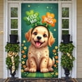 thumbnail image 3 of Cute Dog St. Patrick's Banner Green Shamrock Display Orange Clover Floral Design Clover Backdrop for St. Patrick's Day Party Celebration Pet Party, 3 of 9