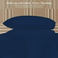 thumbnail image 3 of 100% Pure Egyptian Cotton 800 Thread Count Sheet Set, 4 Pc Set, Sateen Weave, Hotel Collection Soft Luxury Bedding, Fits Upto 21" Inch Deep Pocket (Navy Blue Solid, Twin-XL Size), 3 of 5