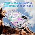thumbnail image 3 of for iPhone 16 Plus 6.7 inch Magnetic Case Compatible with Mag-Safe, Floral Butterfly Pattern Wave Edge Case for Girls Women, Anti-Drop Shockproof Hard Phone Cover for iPhone 16 Plus, Butterfly, 3 of 7