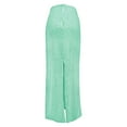 thumbnail image 4 of Hontri Skirt, Women's Solid Colour Sequin Back Split Fashion Casual Half Body Skirt Green L, 4 of 8