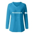 thumbnail image 3 of Freedom Shirts for Women Oversized Patriotic V Neck Long Sleeve Breathable Thin Fashion Top Tee Apparel Casual Cozy Soft Daily Wear, 3 of 3