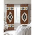 thumbnail image 3 of Southwest Blackout Curtains 54 Inches Long for Bedroom,Western Brown Yellow Geometric Abstract Art Wooden Thermal Insulated Room Darkening Black Out Window Curtain Grommet Living Room Curtains, 3 of 8