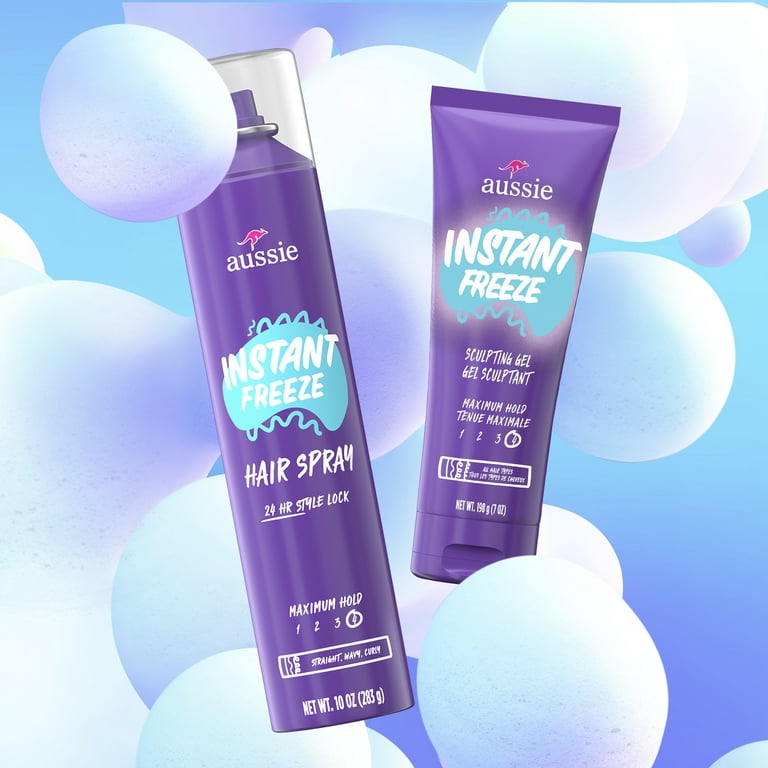 Aussie Instant Freeze Hairspray 10 Oz 24hr Extreme Hold - Purple for sale  online