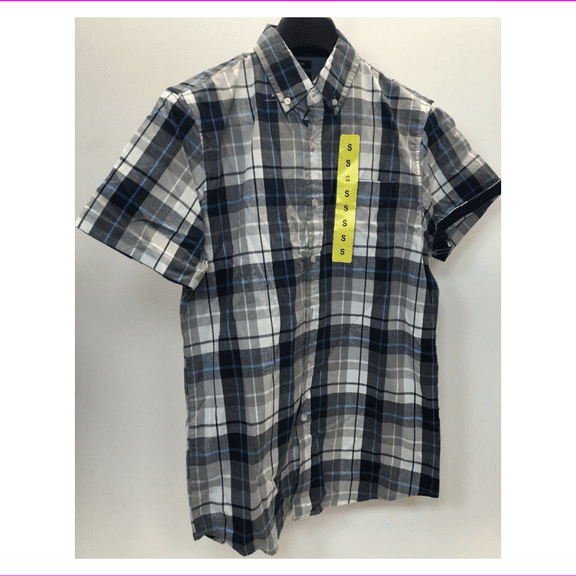 Lee Men's Shirt Button Down Short Sleeve,Black Iris,S