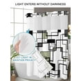 thumbnail image 4 of No Hook Cloth Fabric Shower Curtain with Snap in Liner, Sage Green Geometric Waterproof Shower Curtains Set with See Through Top Window, Simple Black Gray Abstract Striped Bath Curtains 72"x72", 4 of 6