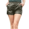thumbnail image 2 of Baberdicy Women's Pants Women's High Waist Faux Leather Shorts Pu Leather Shorts Shorts for Women Army Green, 2 of 6