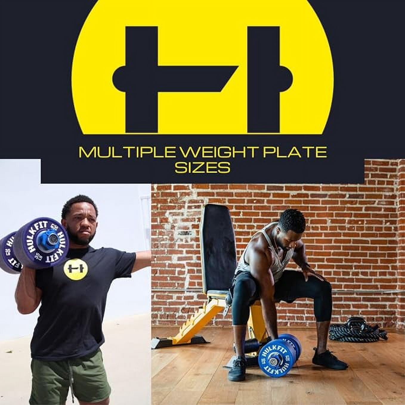 HulkFit Color Coded 2 inch Dumbbell Bumper Plate with Steel Hub, Single, 10 Pounds