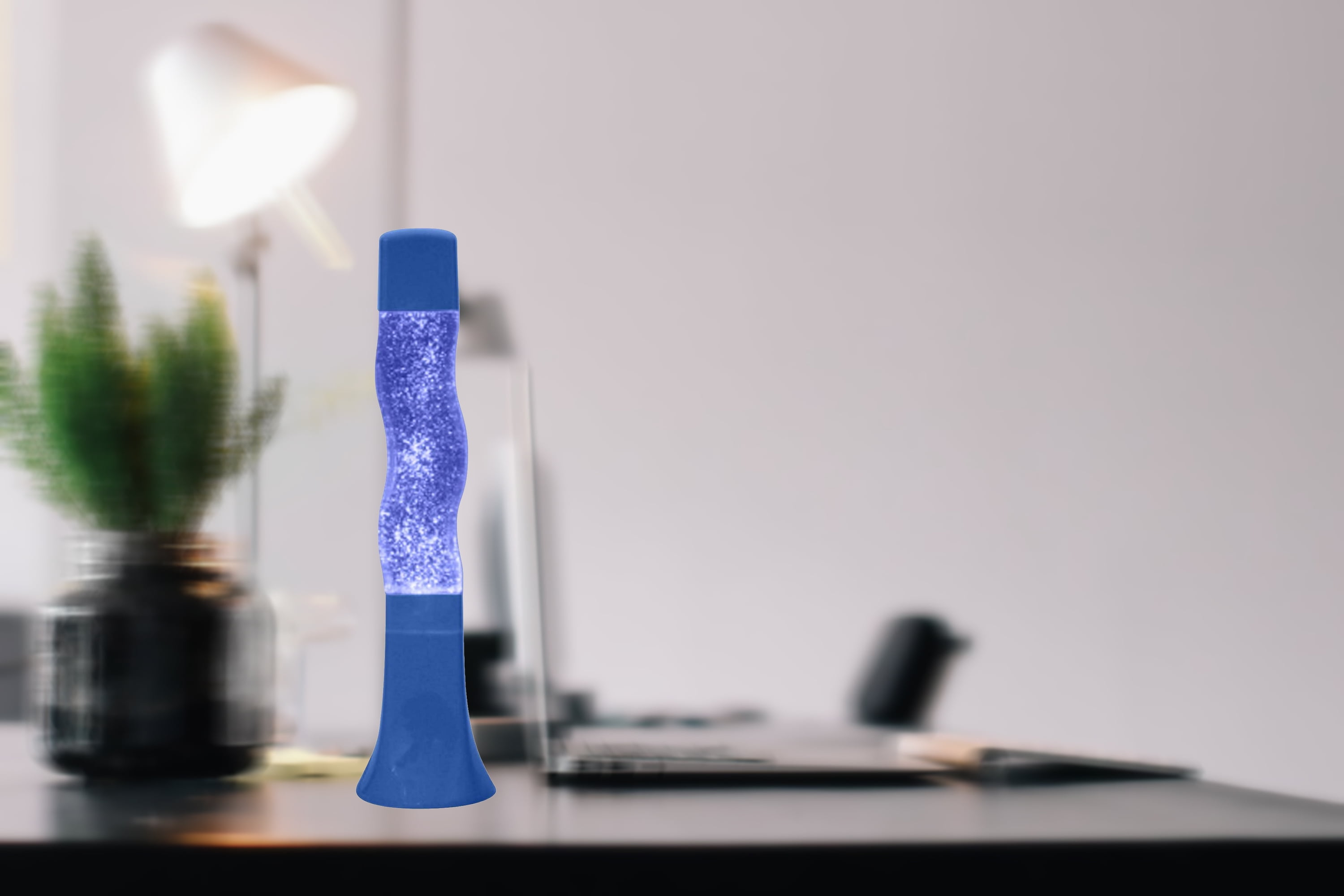 Creative Motion Groovy S-Shaped Lamp, Glitter / Blue, Height: 16 tall, Great for dorm, night light, office, party, event