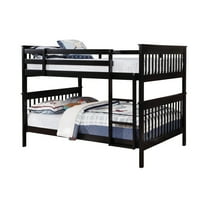 Mission Style Full over Full Bunk Bed with Attached Ladder Black - Saltoro Sherpi