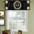thumbnail image 3 of Black Daisy Bees Curtain Valances for Windows, Kitchen Valance Window Treatments Panel 2 Pack, Spring Farmhouse Honey Floral Rings Rod Pocket Short Curtains for Bathroom Bedroom 42 x 12 Inch, 3 of 8