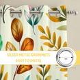thumbnail image 6 of Spring Botanical Kitchen Curtains Window Panels, Watercolor Leaves Floral Rustic Cream Insulated Window Treatment Curtain, Grommet Curtains for Bedroom/Living Room/Bathroom, 2 Piece 42"Wx54"L, 6 of 8
