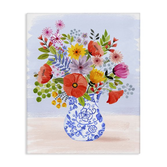 Stupell Industries Eclectic Bright Flowers in Pottery Canvas Art, 24 x 30, by Sharon Lee
