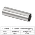 thumbnail image 3 of Unique Bargains G1/2 Female Thread 80mm Stainless Steel Straight Pipe Coupling Fitting, 3 of 5