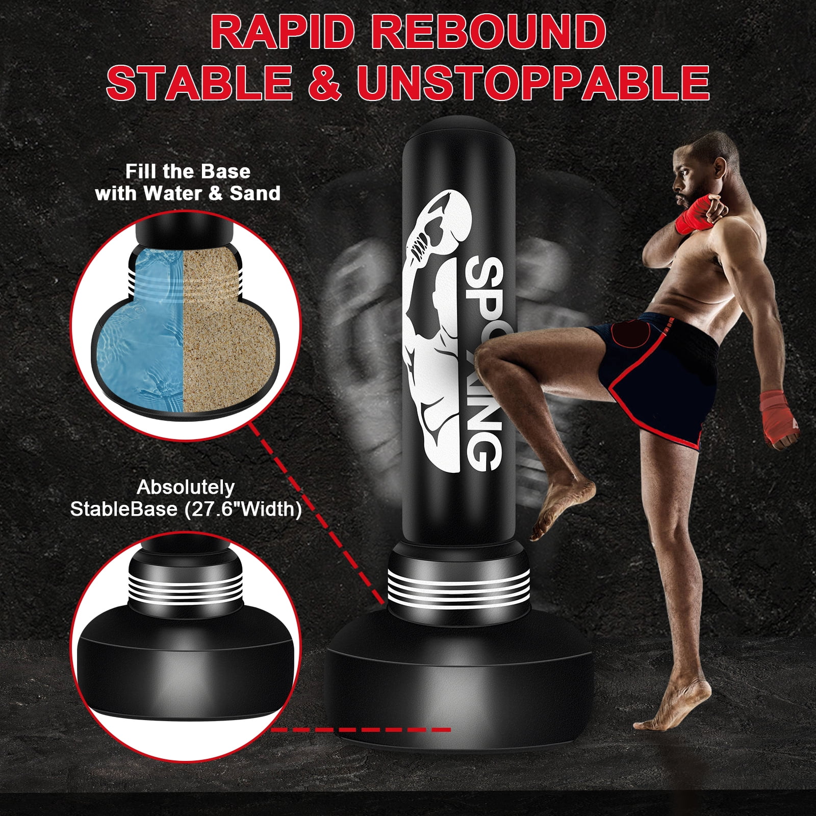 Free Standing Punching Water Or Sand In Punching Bag Base Bag Base