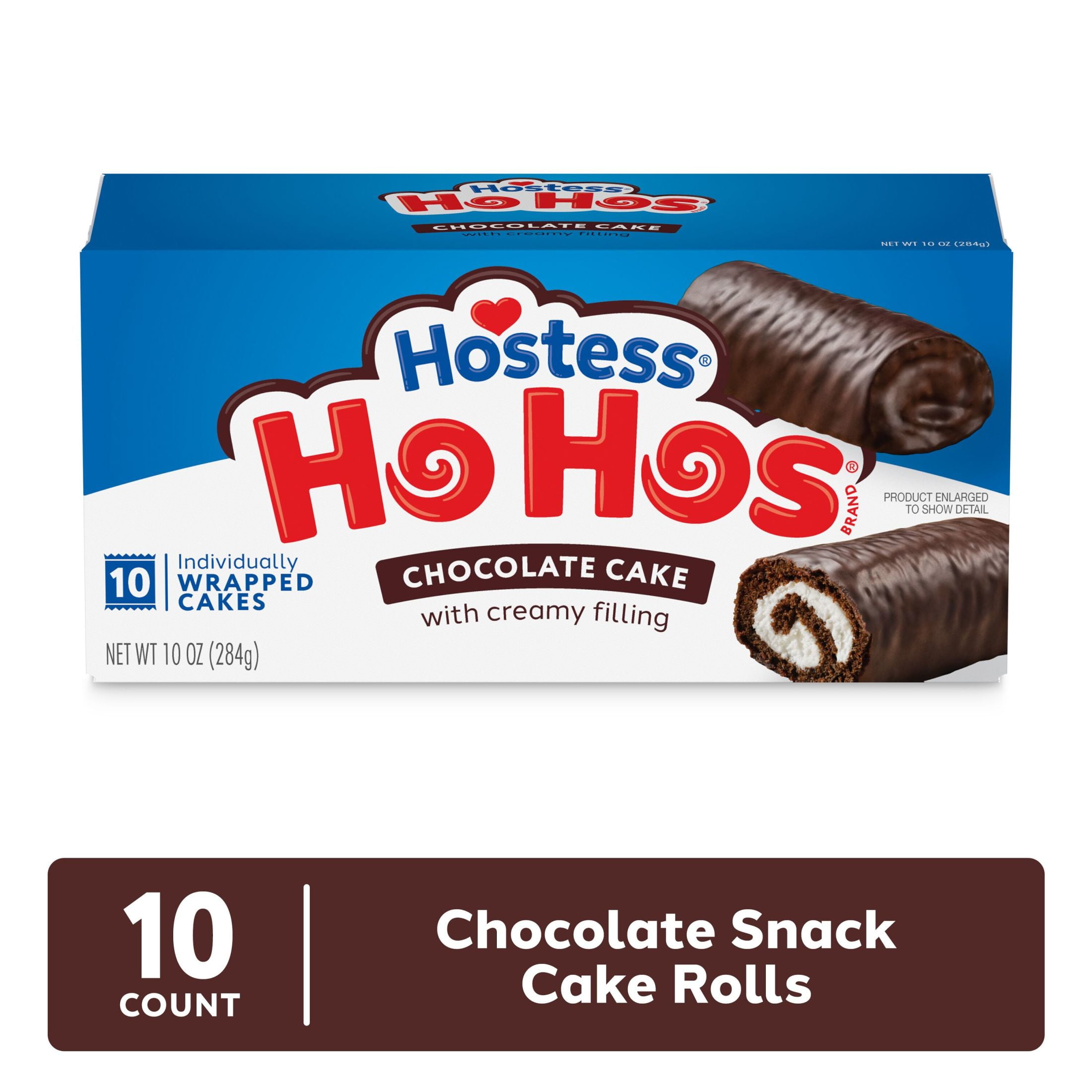 Hostess Ho Hos, Chocolate Snack Cake Rolls, 10 oz Box (10 Ct.)