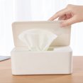 thumbnail image 4 of Dustproof Tissue Storage Box Case Wet Wipes Dispenser Holder with Lid for Home Office Desk, 4 of 6